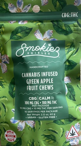 Green Apple Gummies 100mg 1:1 CBG:THC (Calm)
