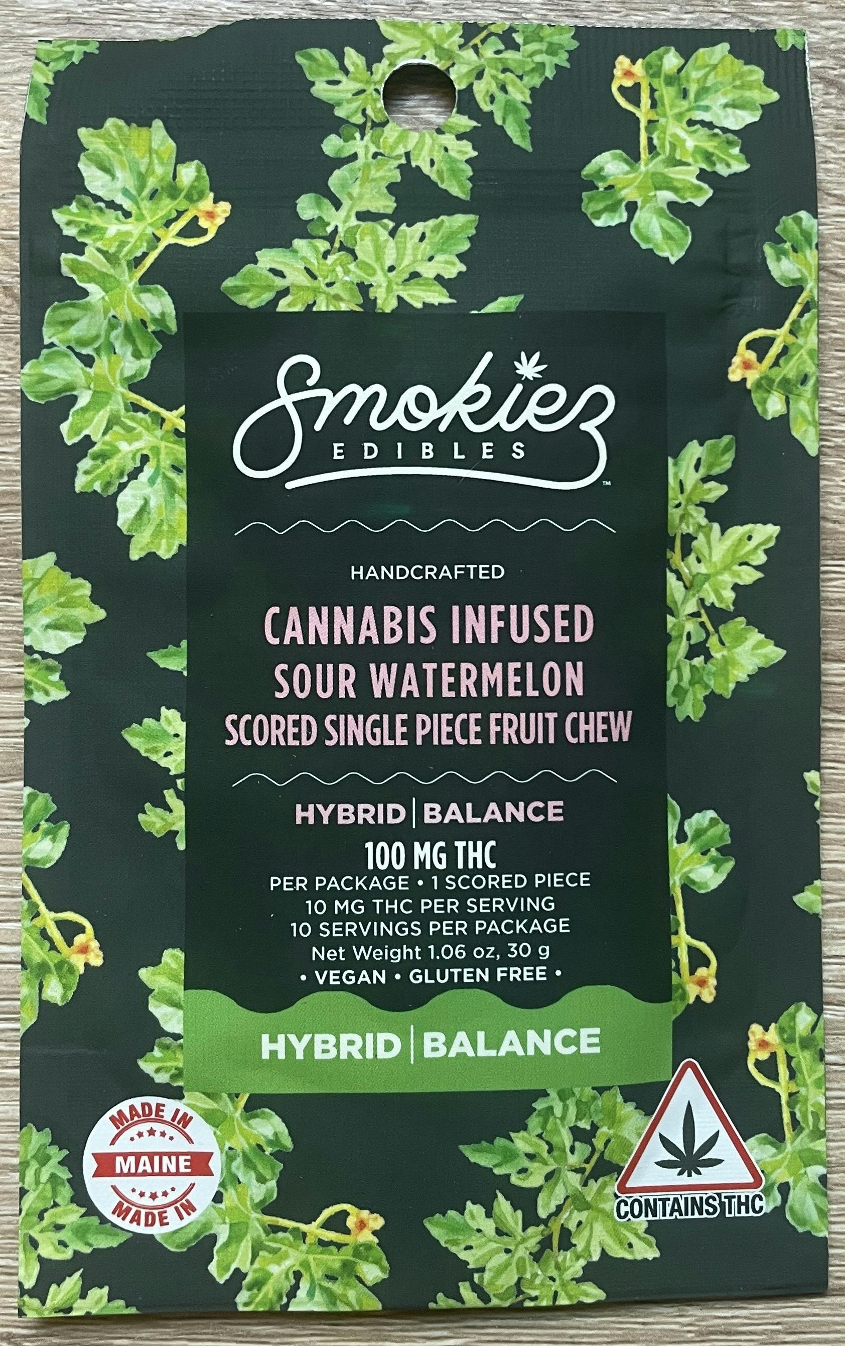 Sour Watermelon Gummies 100mg Scored Slab