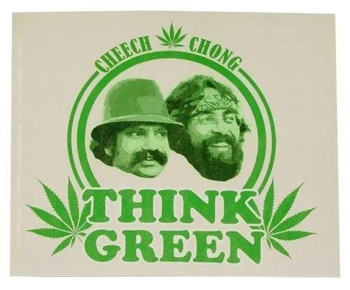 Cheech & Chong Think Green Sticker | 4"x5"