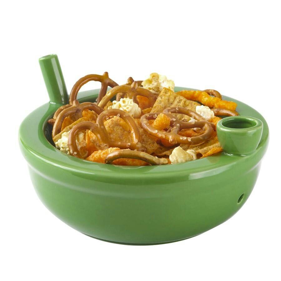 Premium Roast & Toast - Ceramic Cereal Bowl with Pipe - Green