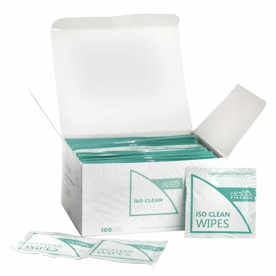 Piranha iSo Clean Wipes - 90% isopropyl alcohol wipes - 60mm x 60mm