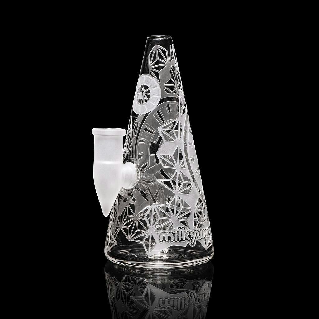 Milky Way Glass - 6" Hypnotic Rig -Clear