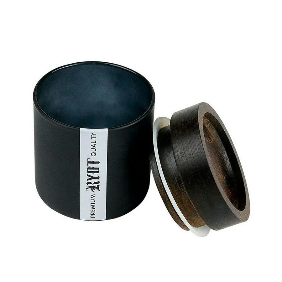 RYOT Jar w/ Silicone Seal and Walnut Tray Lid - Black