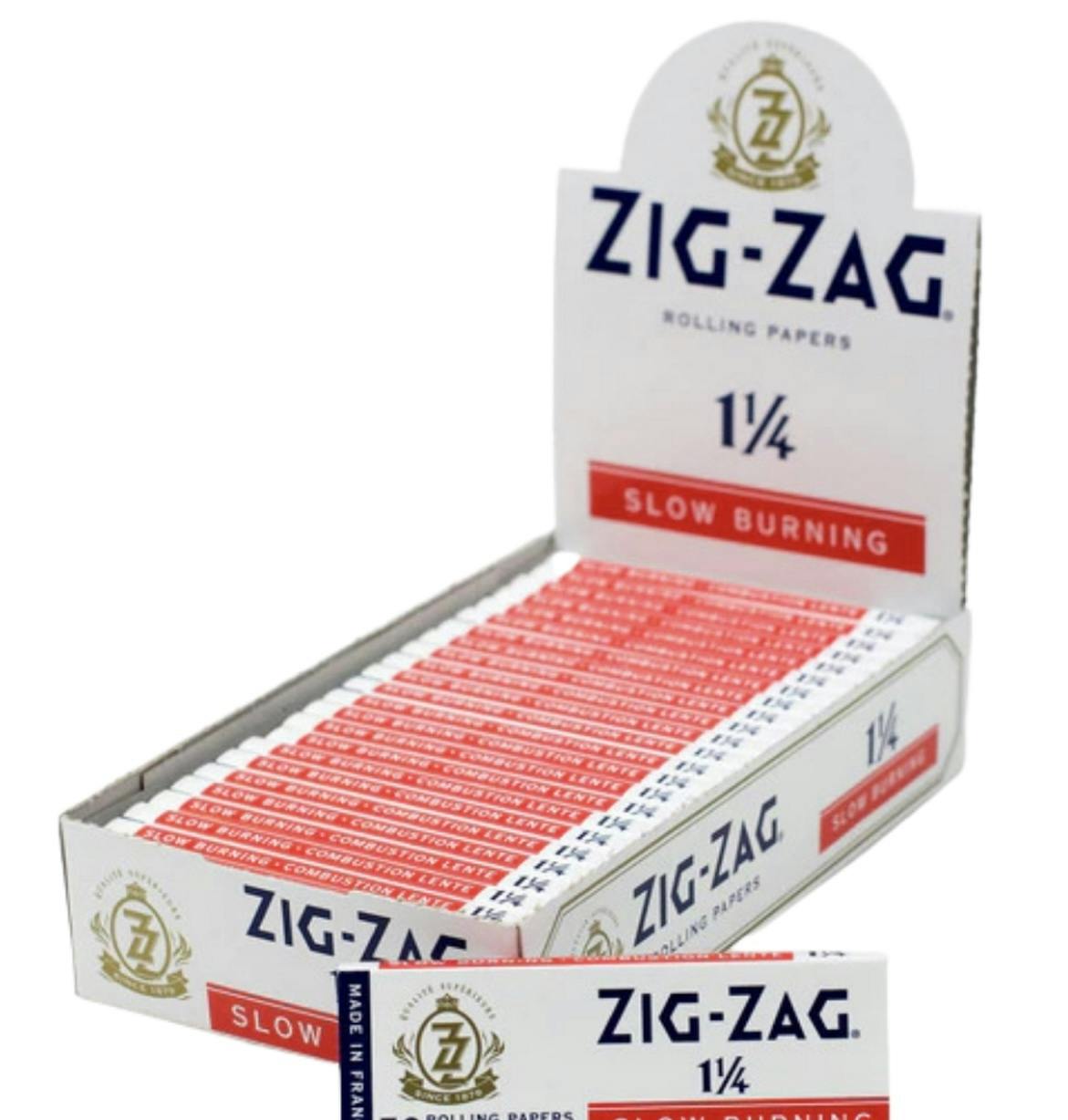 Zig Zag White 1 1/4" Slow Burning
