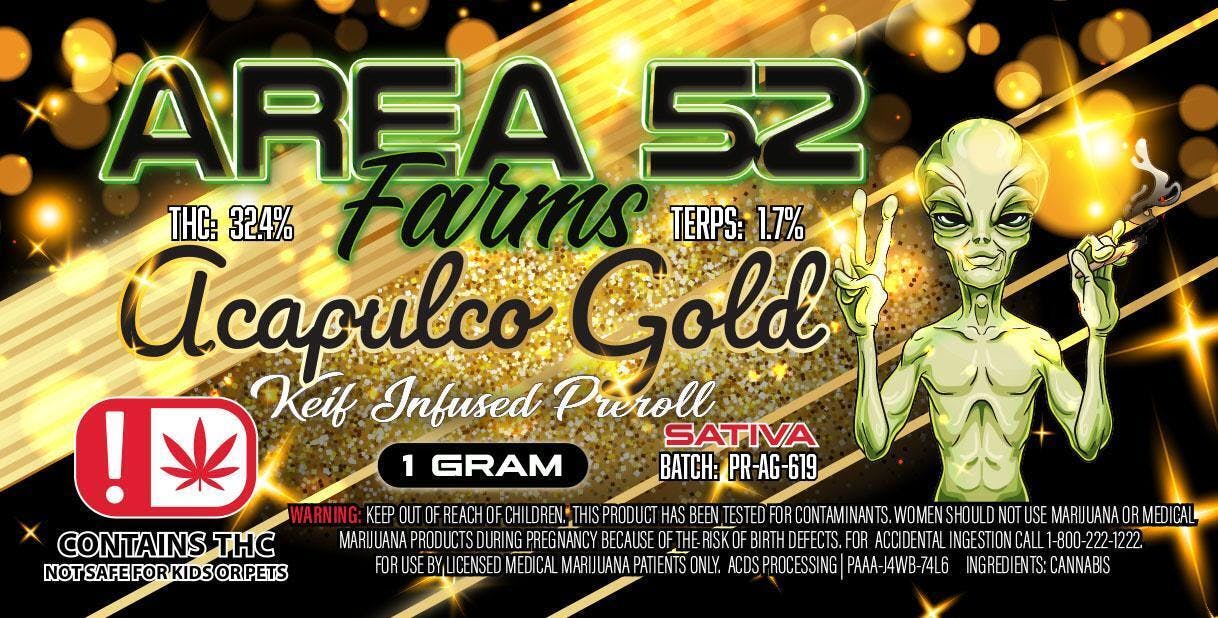 Area 52 Acapulco Gold Preroll at Nova Cannabis of Marietta