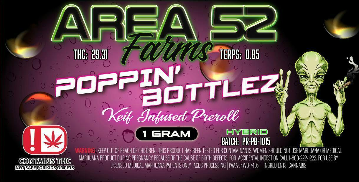 Area 52 Poppin Bottlez Preroll at Nova Cannabis of Marietta