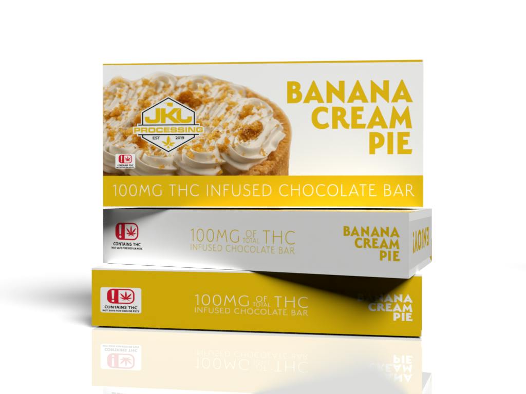 JKJ Banana Cream Pie Chocolate 100mg SKU at Nova Cannabis of Marietta