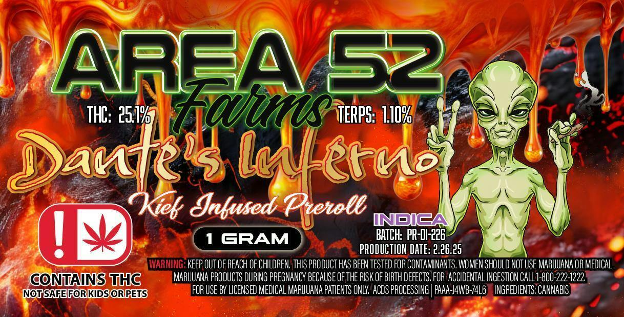 Area 52 Dantes Inferno Preroll at Nova Cannabis of Marietta