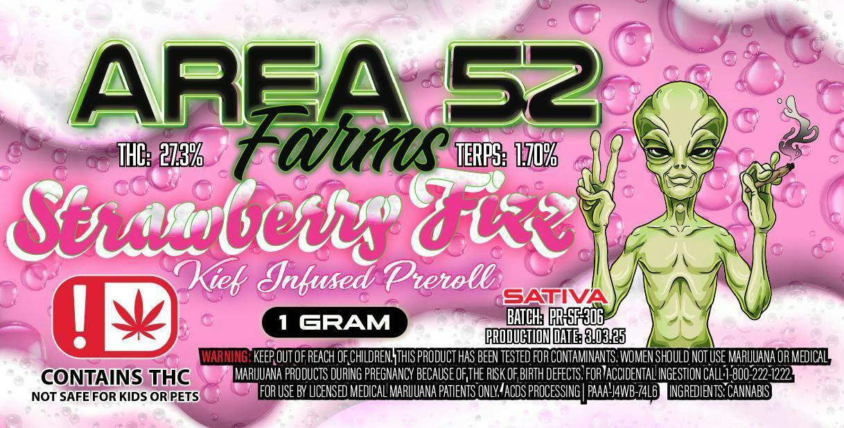 Area 52 Strawberry Fizz Preroll at Nova Cannabis of Marietta