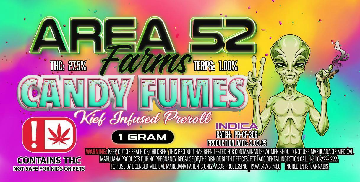 Area 52 Candy Fumes Preroll at Nova Cannabis of Marietta