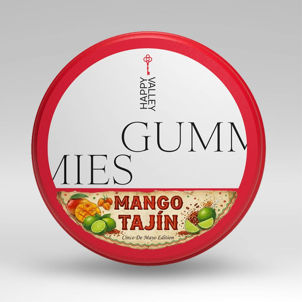 Gummies 100mg THC Mango Tajin cannabis product