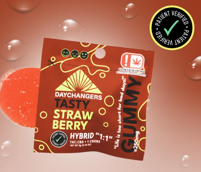 DAY CHANGERS - 250MG SINGLE - TASTY STRAWBERRY 1:1 THC:CBD