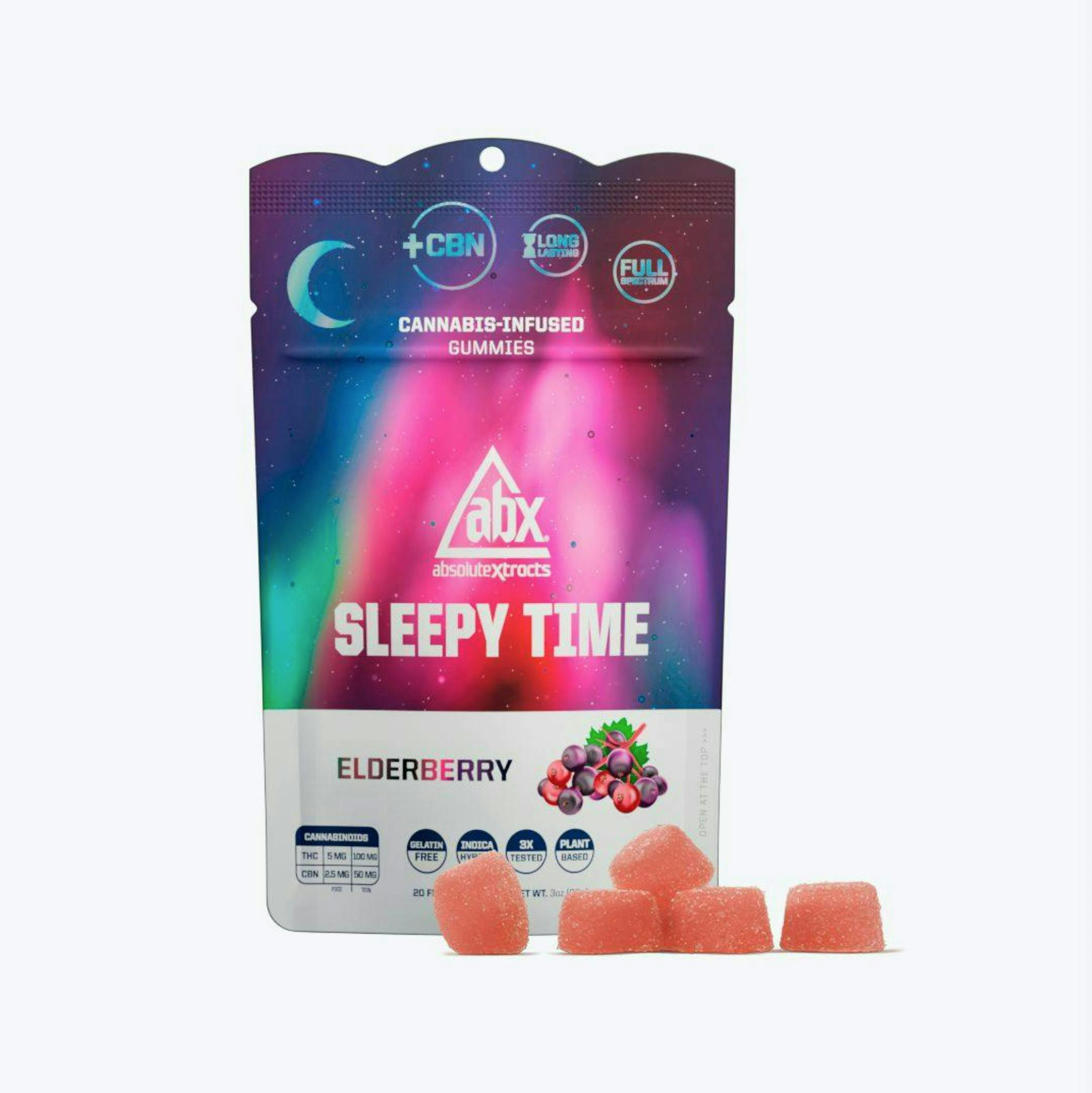 Absolute Xtracts - 2:1 THC:CBN Elderberry Sleepy Time Gummies