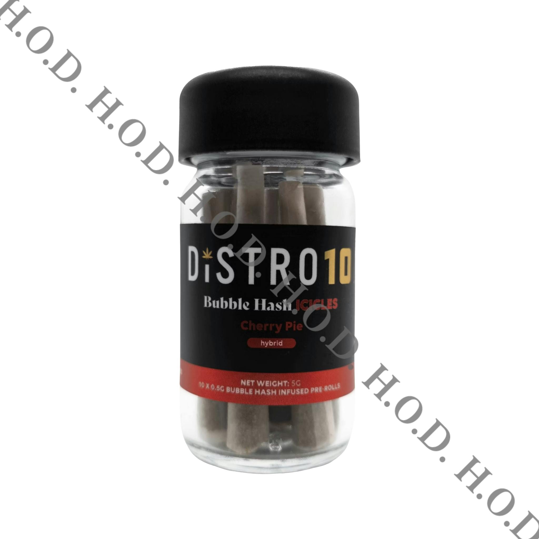 Distro 10 Cherry Pie Bubble Hash Infused Pre-Roll .5g 10 Pack