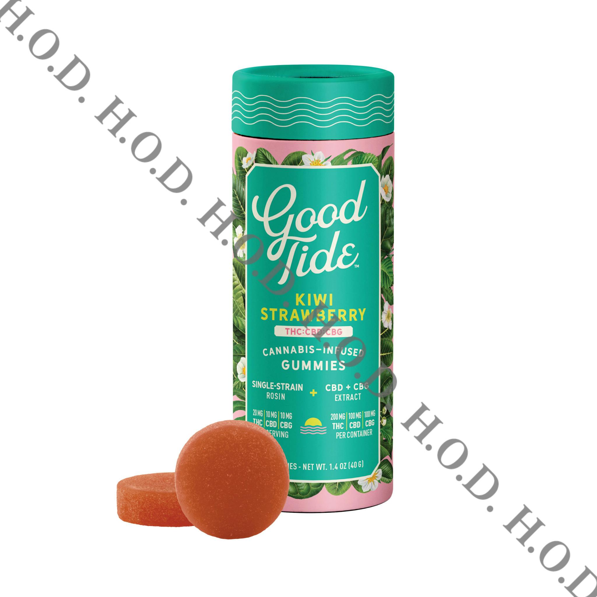 Good Tide Kiwi Strawberry Rosin Gummies THC/CBD/CBG 200mg/100mg