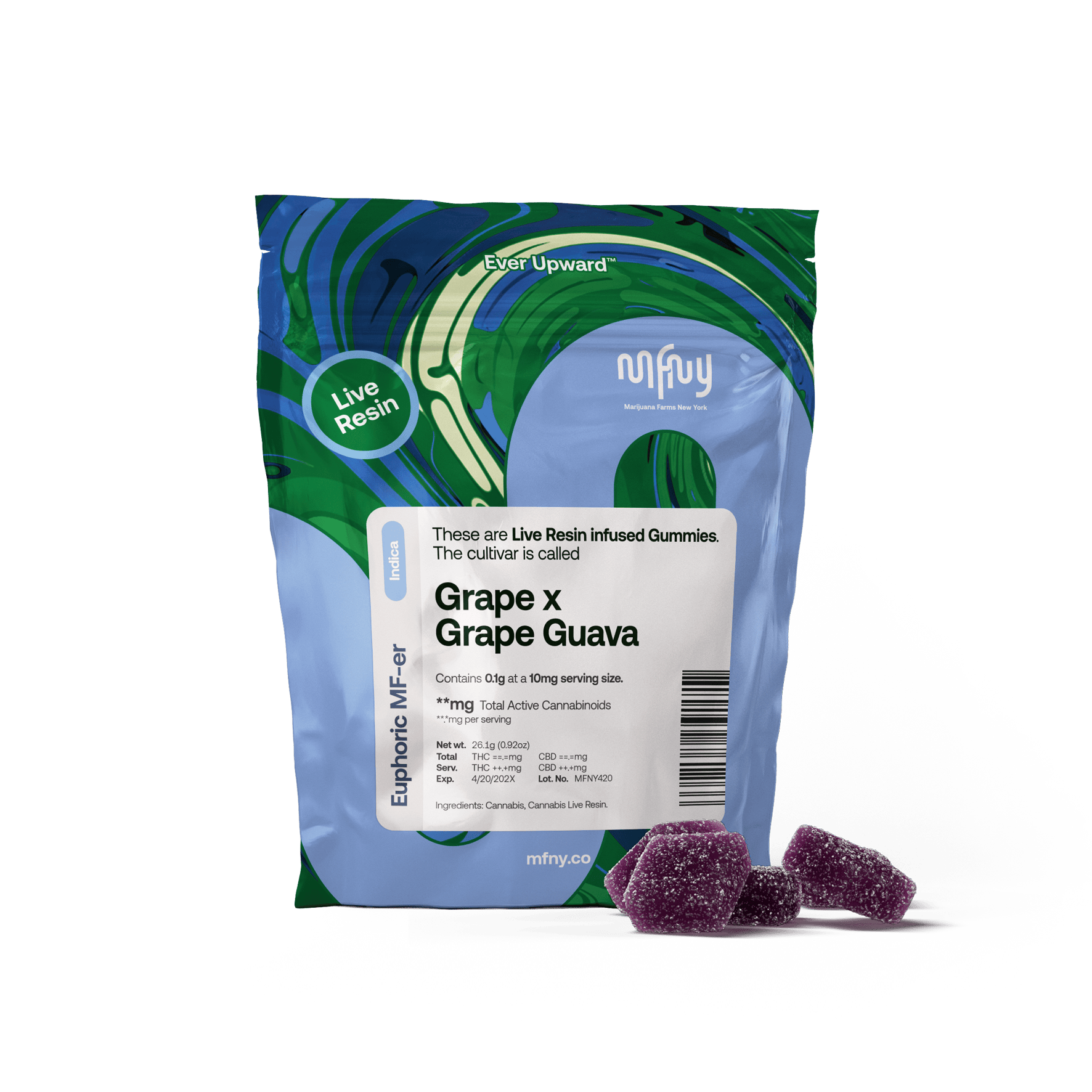 MFNY - Grape x Grape Guava Indica Live Resin Gummy Edibles - 100mg