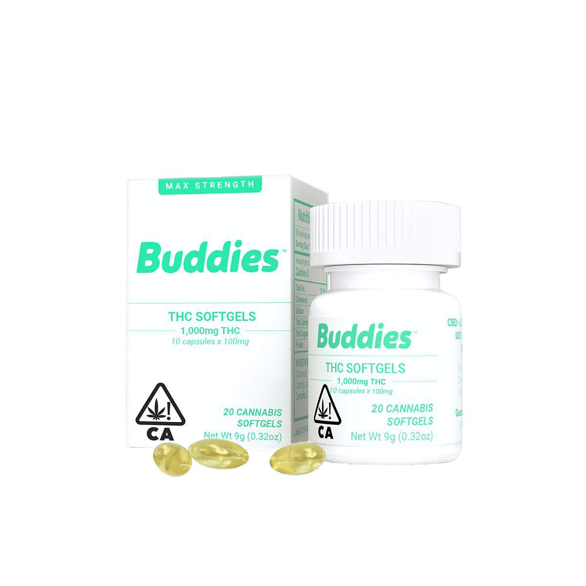 BUDDIES - THC CAPSULE - 100MG 10PC - 1000MG