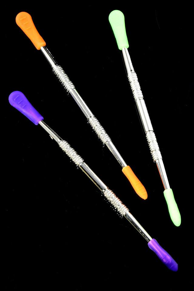 Metal Dab Tool w/ Colorful Silicone Ends