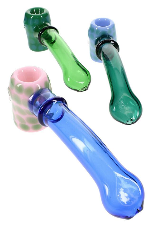 6.5" Neon Multicolored Glass Sherlock Pipe
