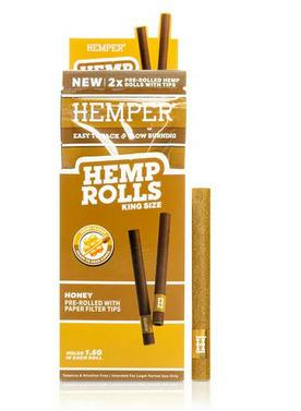 King Size Hemp Rolls with Paper Tips - Honey flavored 2pk
