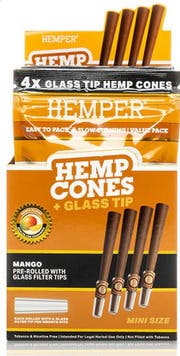 Mini Hemp Cones with Glass Tips - Mango flavored 4pk