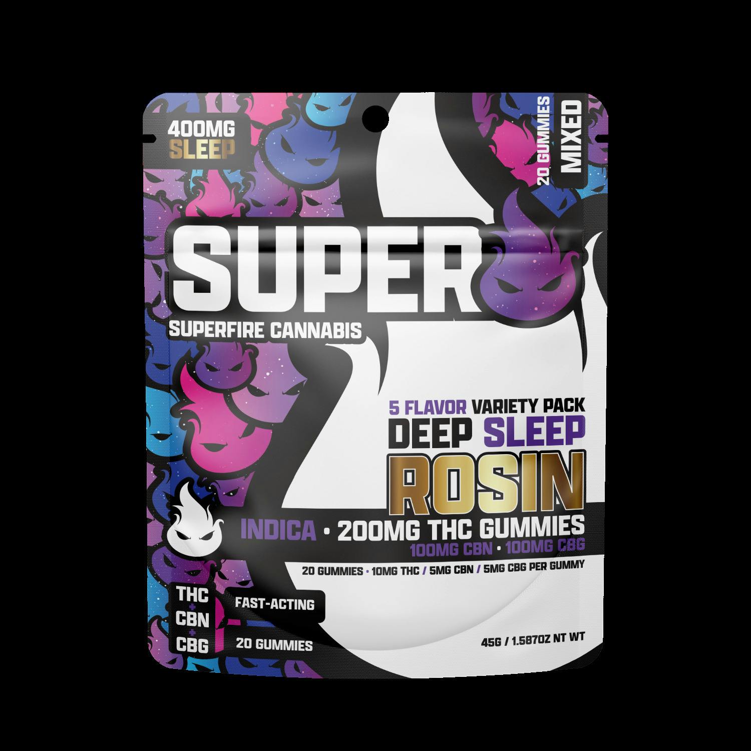Variety Pack Rosin Gummies - 2:1:1 THC:CBN:CBG - 20pc x 10mg - 200pkg