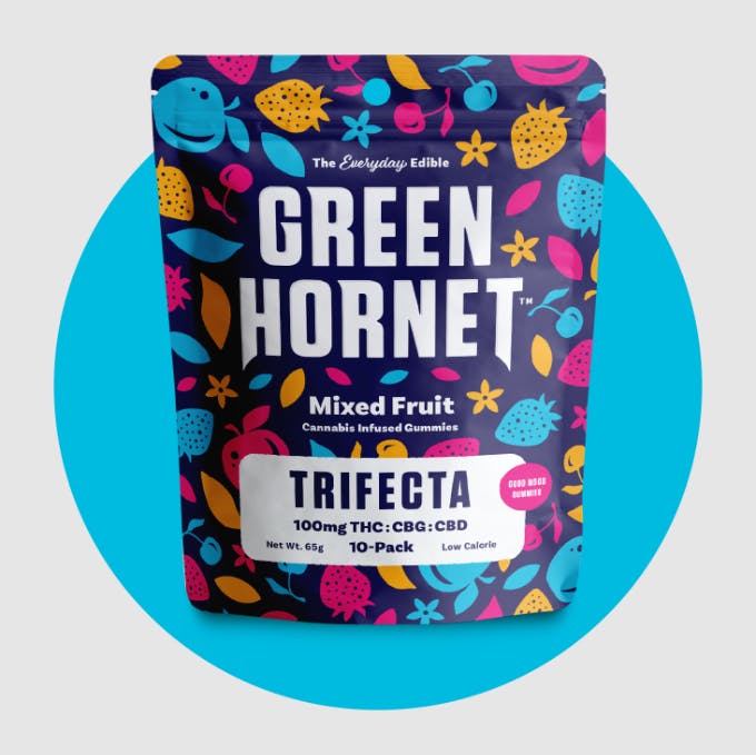 Green Hornet - 100mg Gummies - 1:1:1 - Trifecta - Mixed Fruit