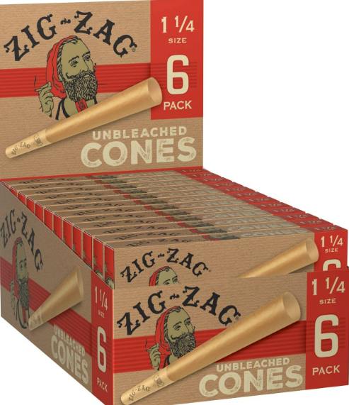 Zig Zag - Cones - 6pk - Unbleached/Thin/Hemp