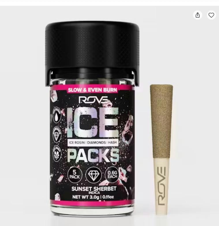 Rove - Preroll - Infused - 6pk - Sunset Sherbert