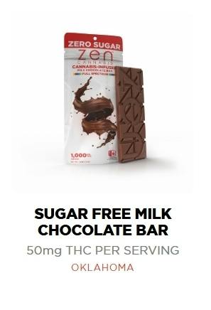 Zen - Edible - Sugar Free - Milk Chocolate - 100mg