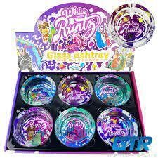 GLASS ASHTRAY WHITE RUNTZ