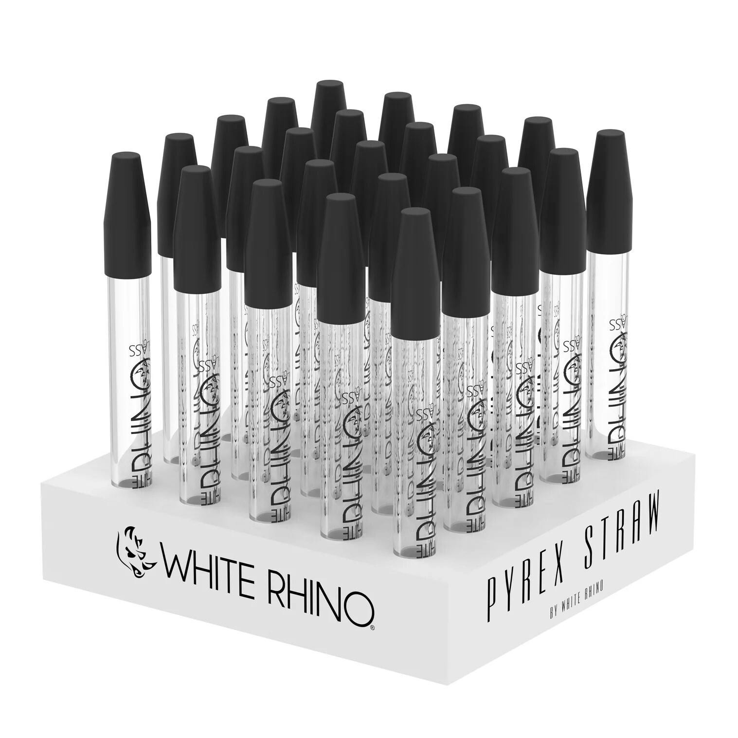 WHITE RHINO PYREX GLASS STRAW