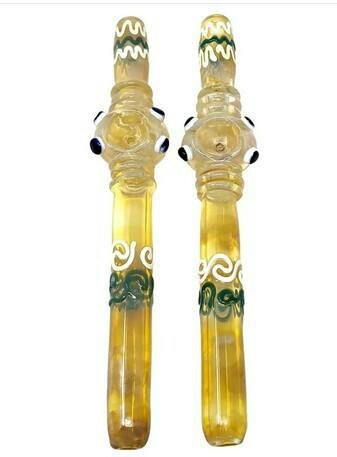 10" SILVER FUMED MILTI EYEBALL BOWL STEAMROLLER