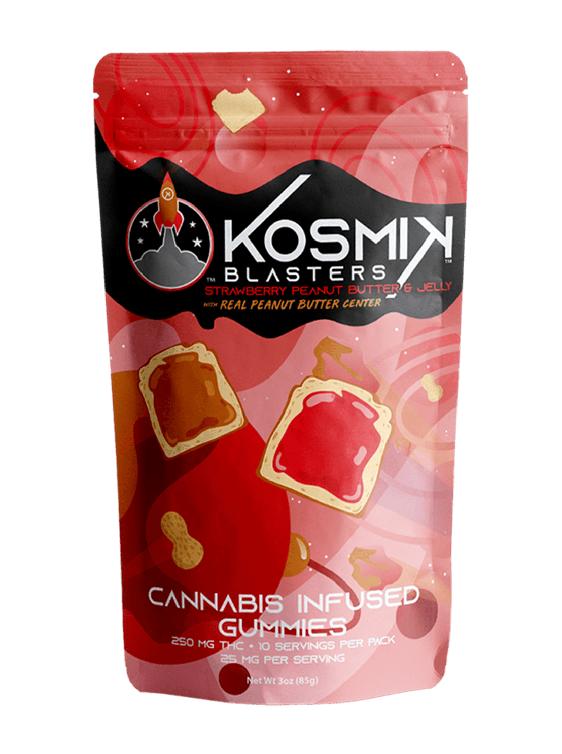 STRAWBERRY PEANUT BUTTER AND JELLY GUMMIES 250MG