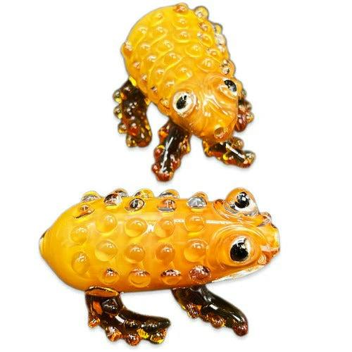 4.5" GOLDEN FROG GLASS HANDPIPE