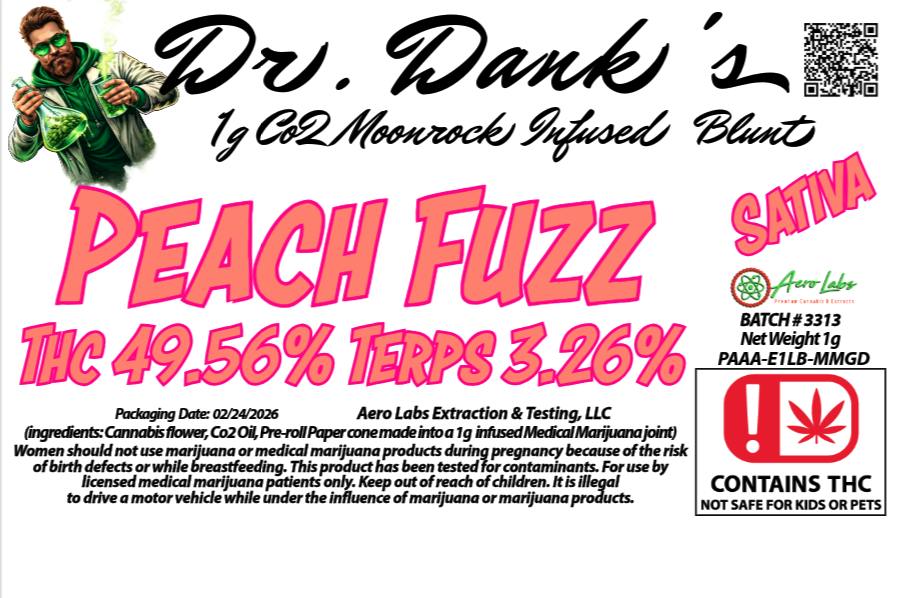 DR. DANKS PEACH FUZZ MOONROCK INFUSED BLUNT 1G