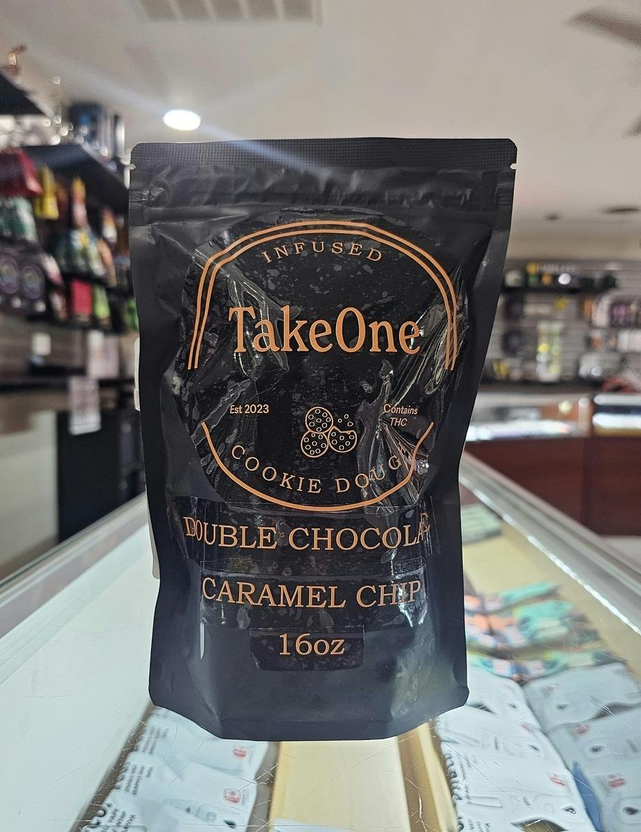 TAKE ONE DOUBLE CHOCOLLATE CARAMEL CHIP INFUSED COOKIE DOUGH 432MG