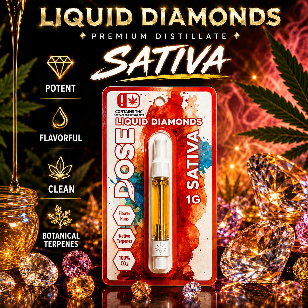 DOSE SUPER SOUR DIESEL LIQUID DIAMONDS CART 1G