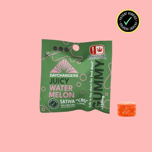 DAY CHANGERS JUICY WATERMELON THC:CBD:CBG SINGLE SERVE GUMMY 250MG
