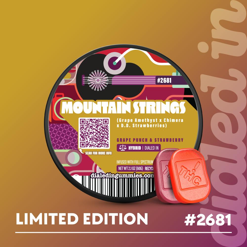 100mg - Mountain Strings (Strawberry Amethyst) #2681 - Rosin Gummies (10pk) | Dialed In Gummies -...