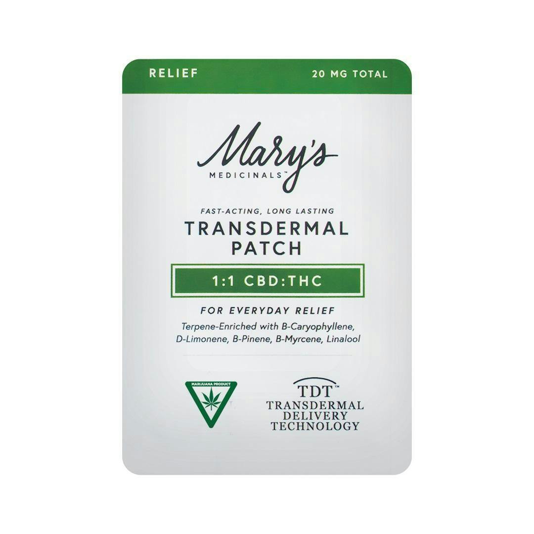 Mary's - Transdermal Patch - 20mg 1:1 THC/CBD (REC) at Heads Adrian Cannabis Dispensary