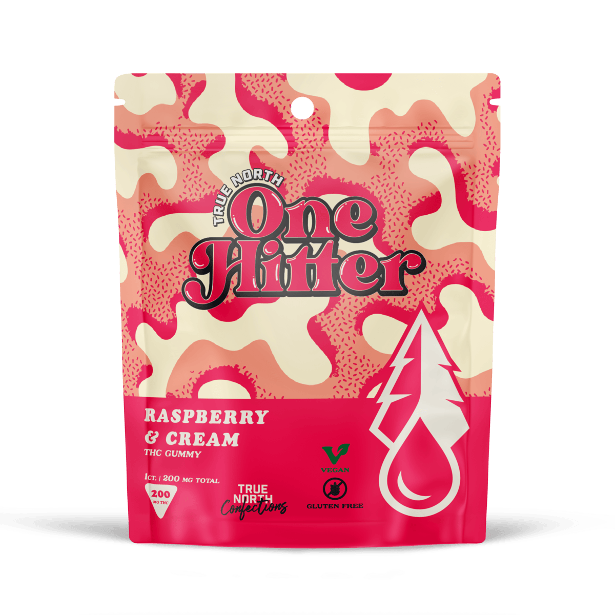 True North | One Hitter | Raspberry & Cream Gummies | 200mg | Single by True North Collective MI