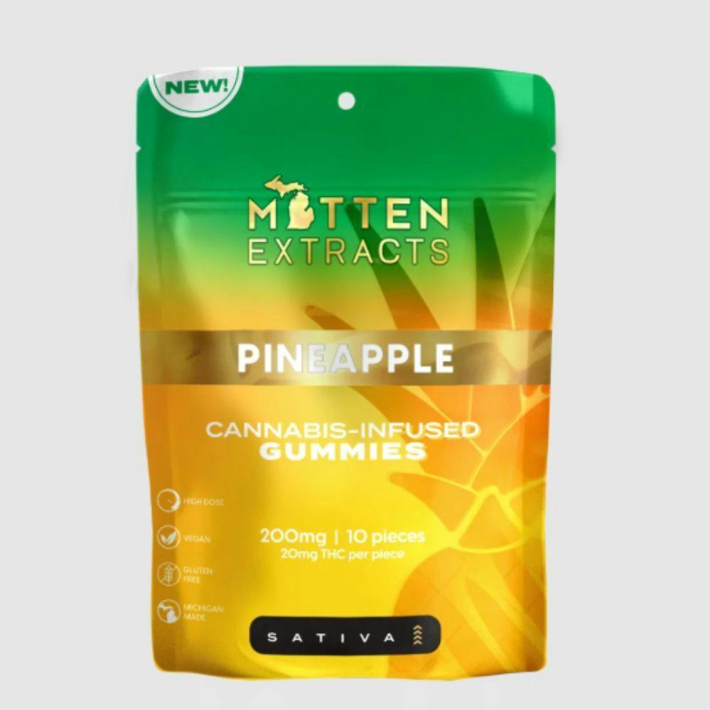 Mitten Extracts - 200mg Gummies - Pineapple (REC) at Heads Adrian Cannabis Dispensary