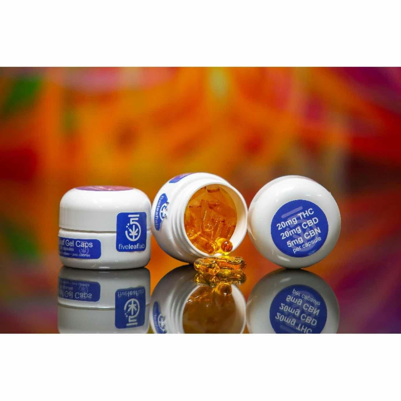 Five Leaf Labs Gel Caps 20thc 20cbd 5cbn