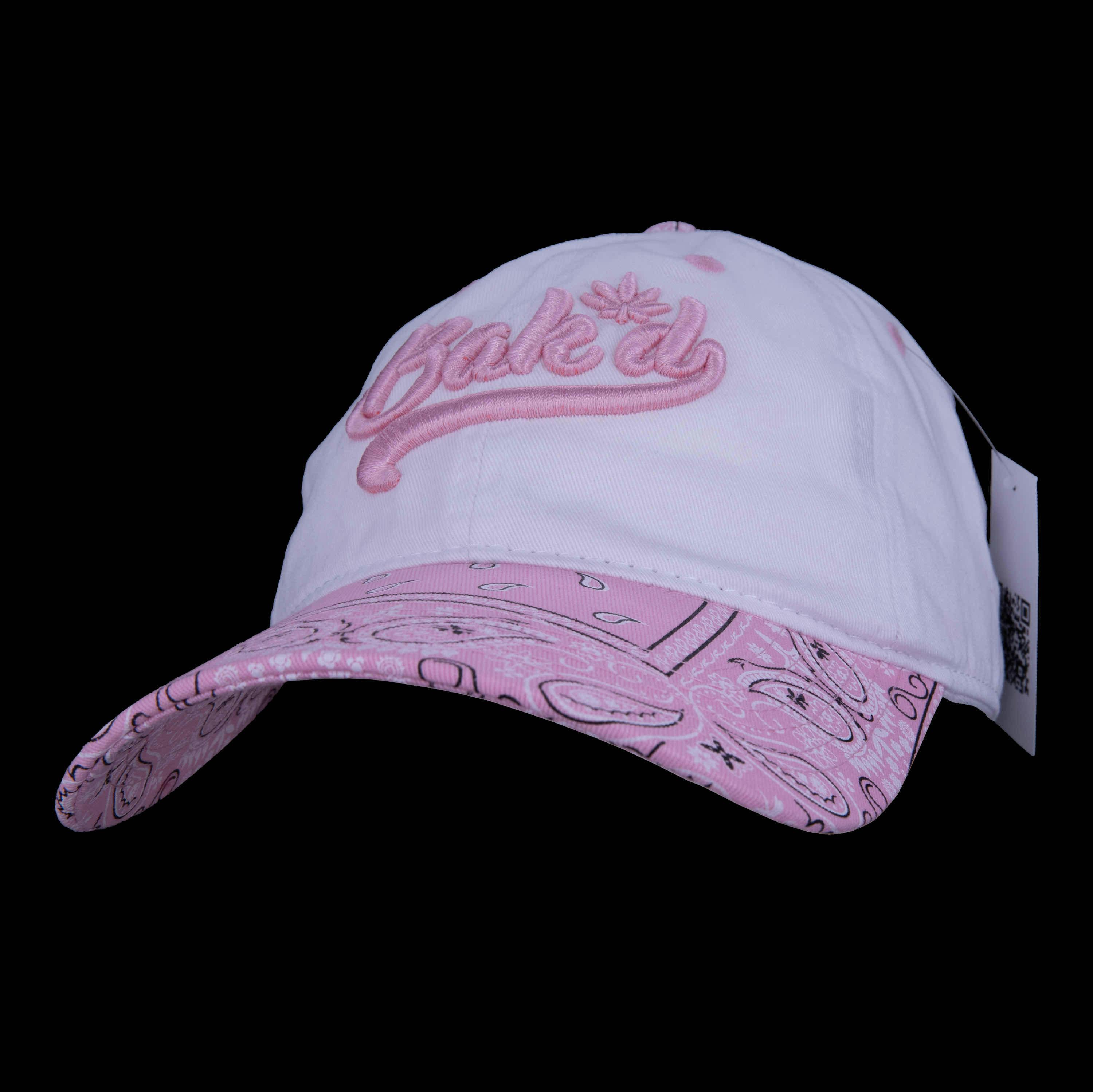 Bak'd Strapback Paisley Hat Cursive (Pink)