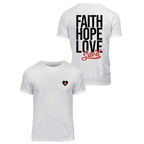 Sav'd Faith, Hope & Love Tee | White