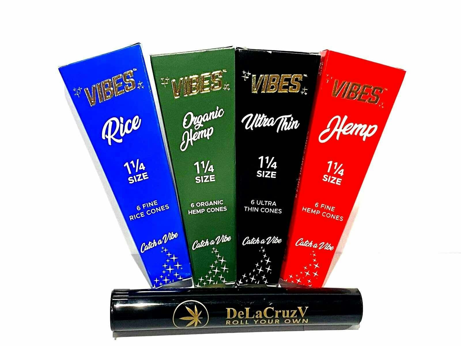 Vibes Organic Hemp 1 1/4 Cones 6pk