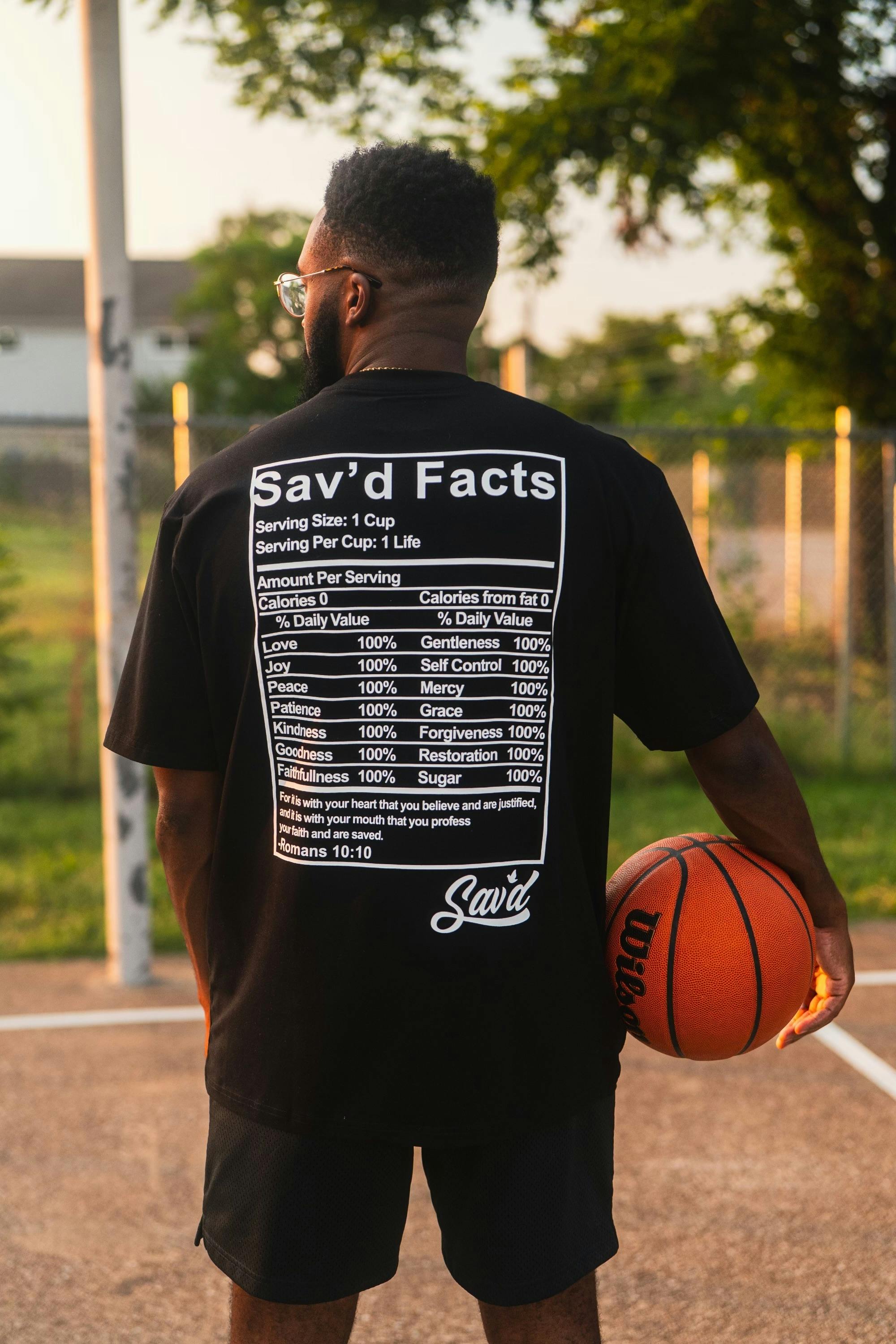 Sav'd Facts Tee 3XL | Black