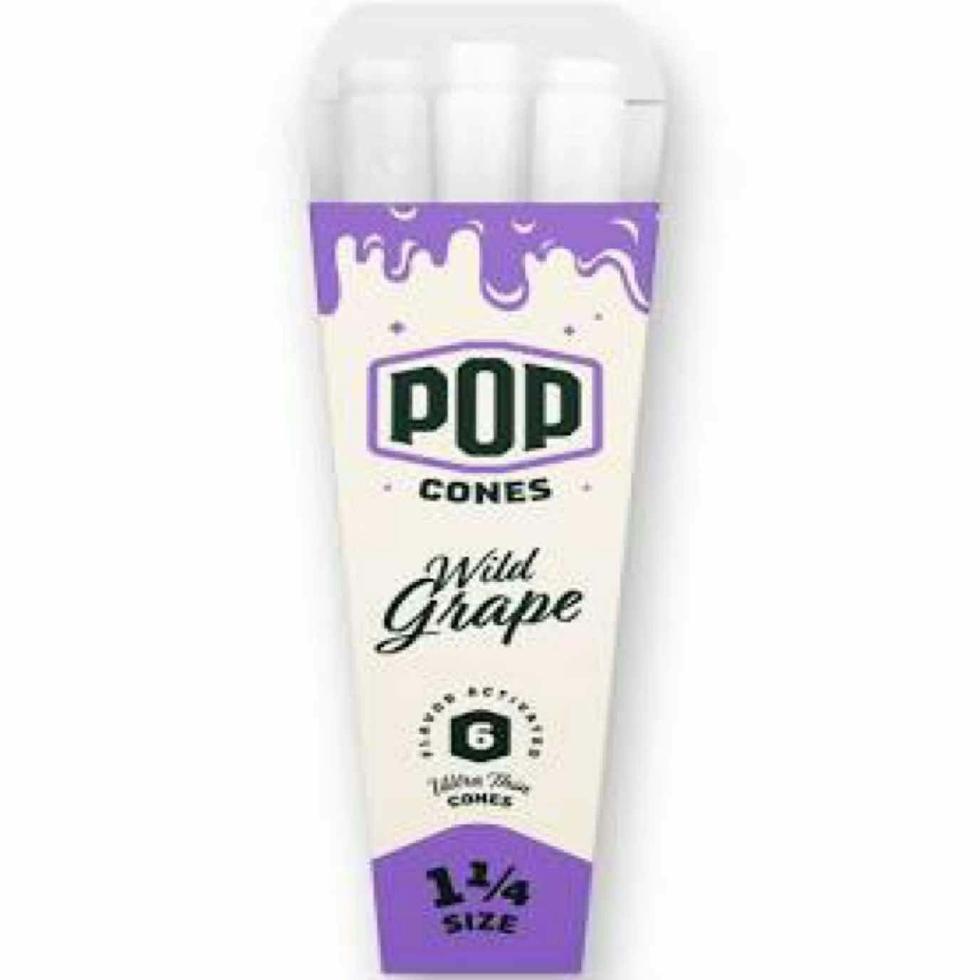POP Terpene Infused 1 1/4 Size 6pk Cones (Ultra Thin Wild Grape)
