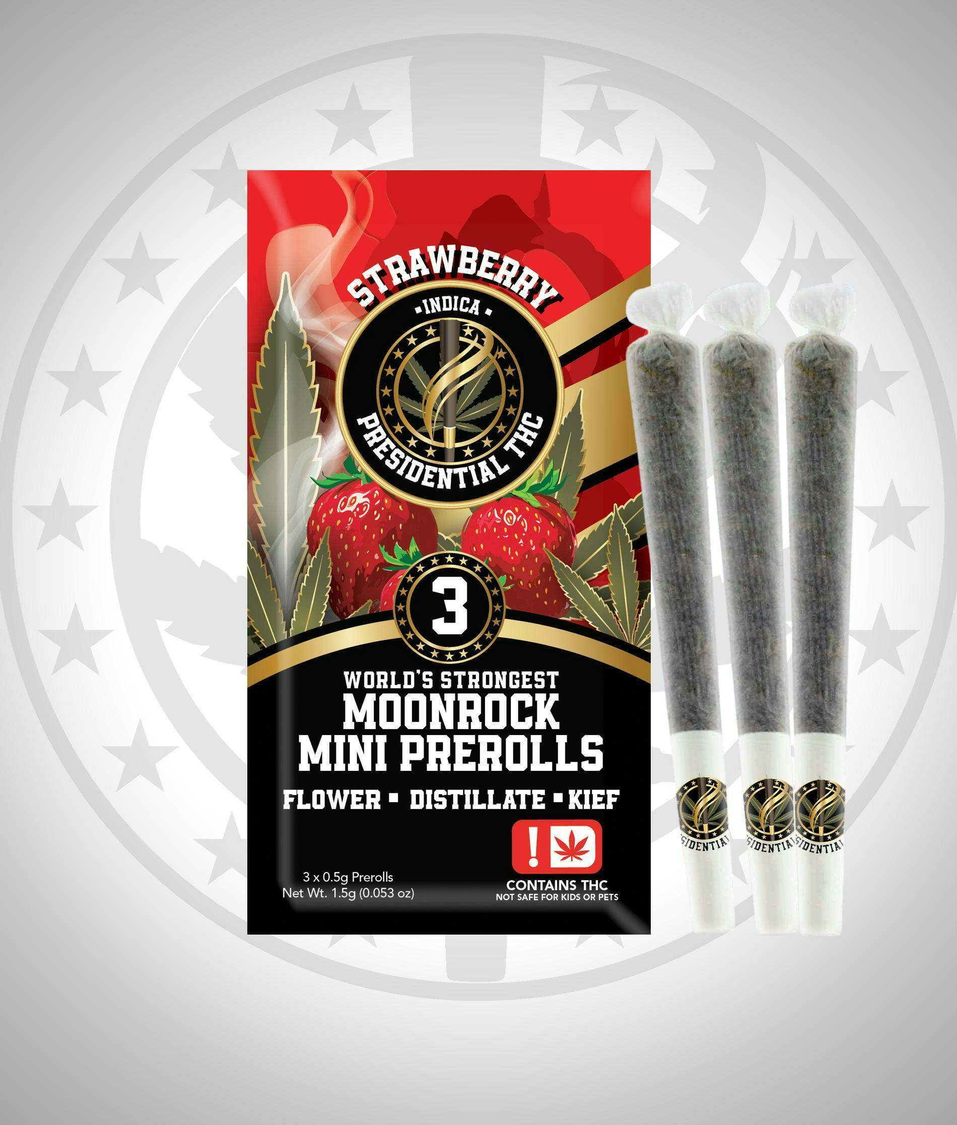 Presidential Moon Rock Mini Prerolls 3pk (Strawberry)